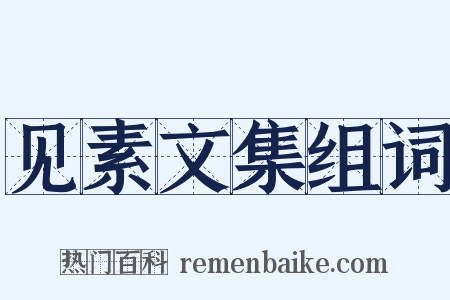 见素文集组词是什么意思的图片